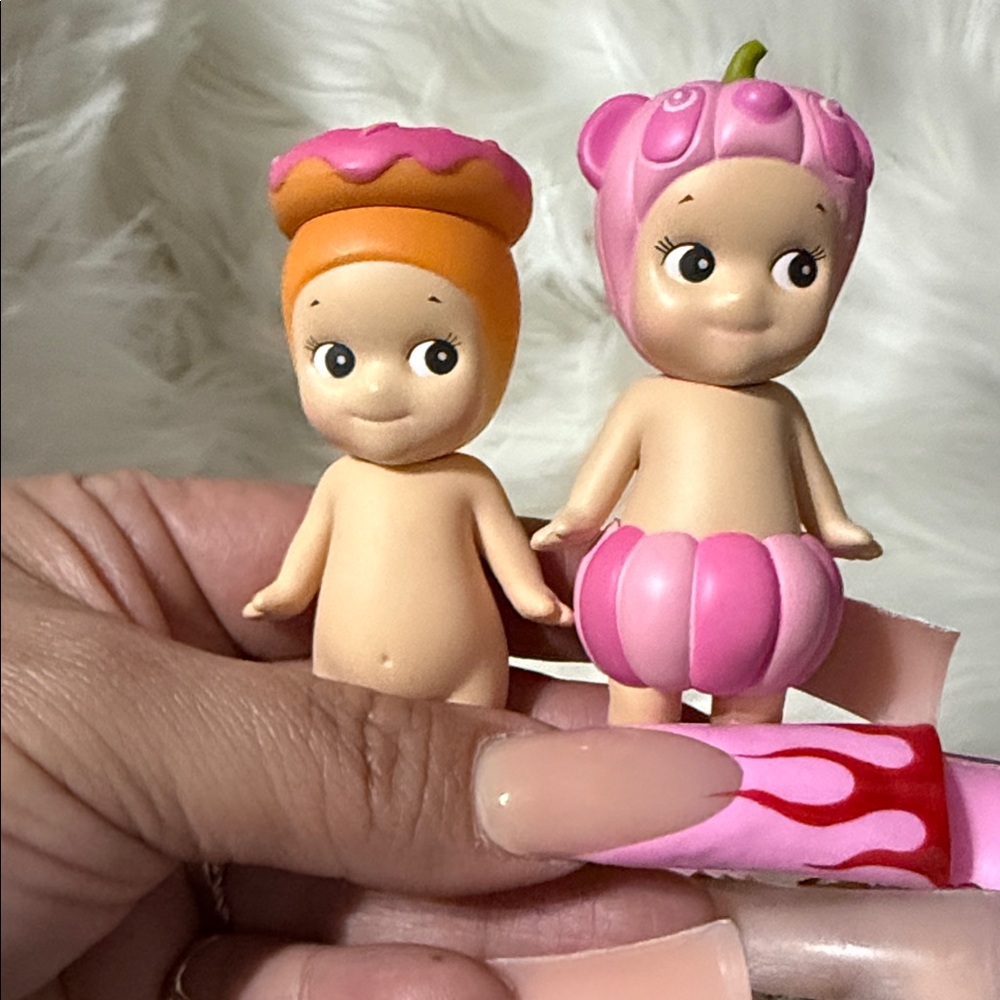 Sonny angel doughnut from snacks and Halloween pumpkin from harvest